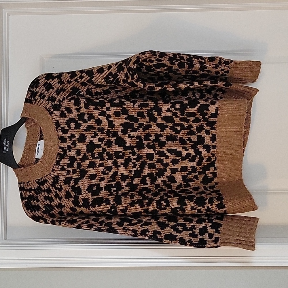 NWOT Old Navy Chunky Leopard Sweater sz L